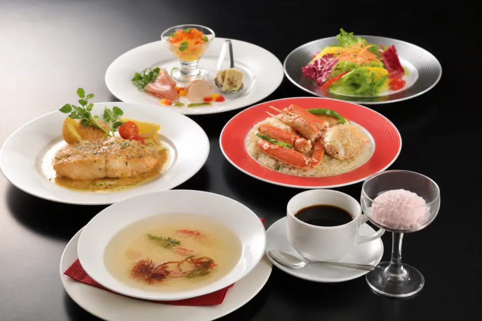 シーフードレストランメヒコ いわきフラミンゴ館の洋食コースとコーヒー