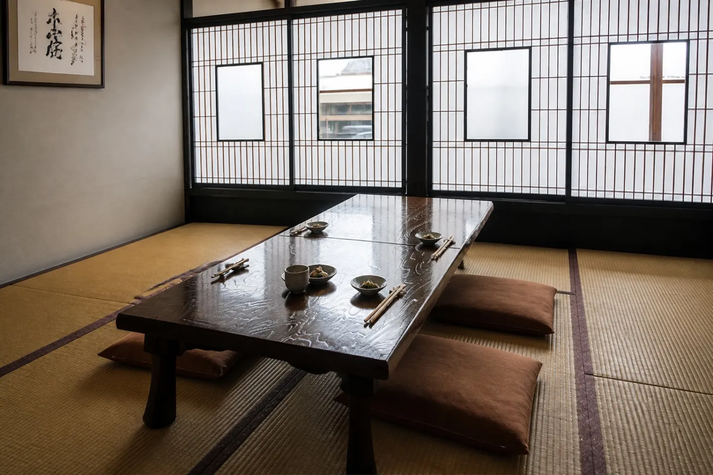 千年鮭きっかわ 井筒屋の畳敷きの座敷席