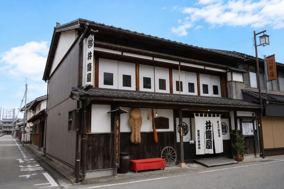千年鮭きっかわ 井筒屋の町屋造りの外観
