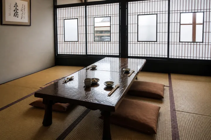 千年鮭きっかわ 井筒屋の畳敷きの座敷席