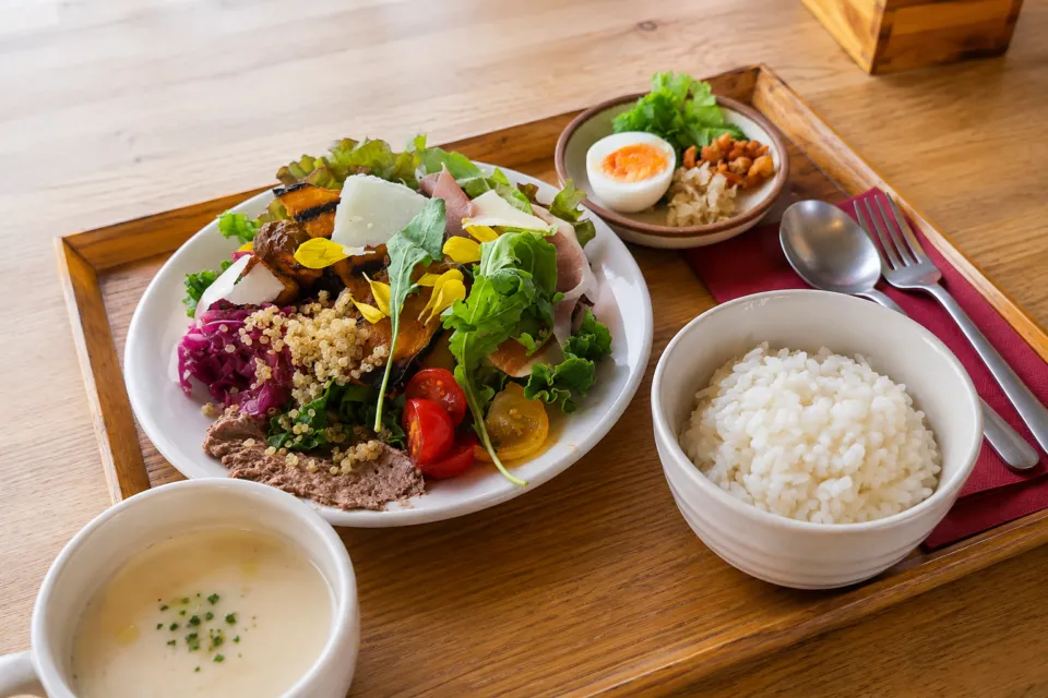 sequence | MIYASHITA PARKのサラダとご飯の朝食