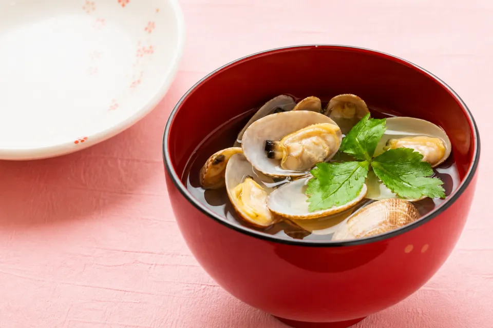 宝家のあさりの汁物