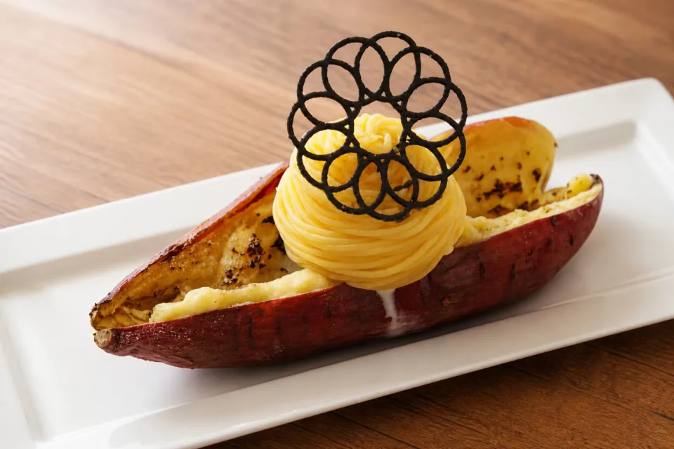 テラスカフェ オーゲの鳴門金時のクレームブリュレ