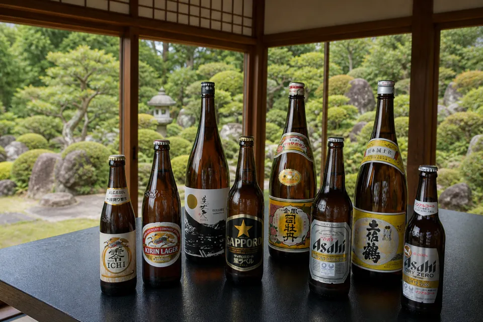 得月楼のビールと日本酒