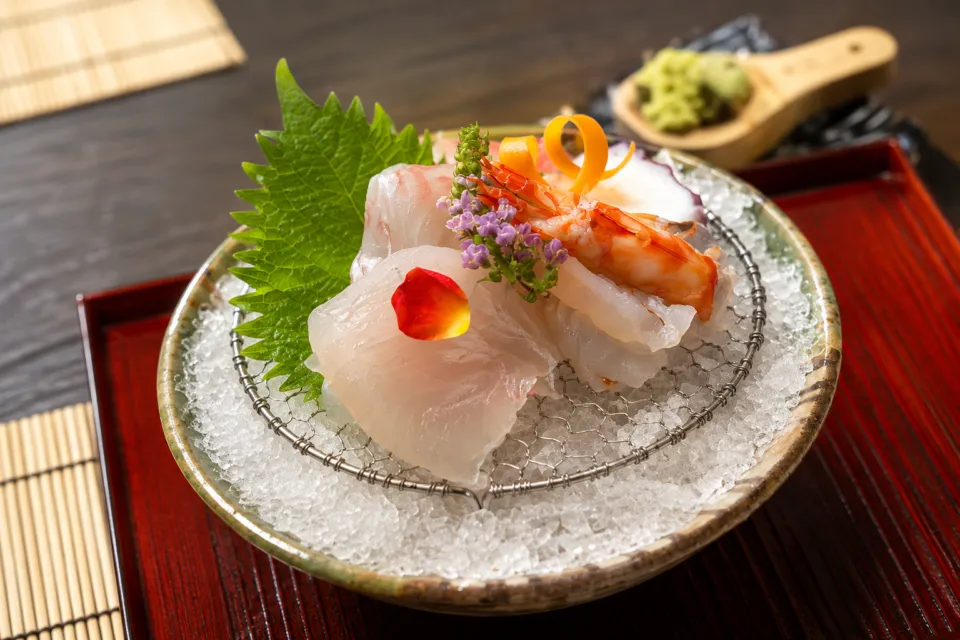 海のしょうげつの刺身の盛り合わせ