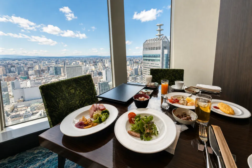ウェスティンホテル仙台の市街地を望む朝食