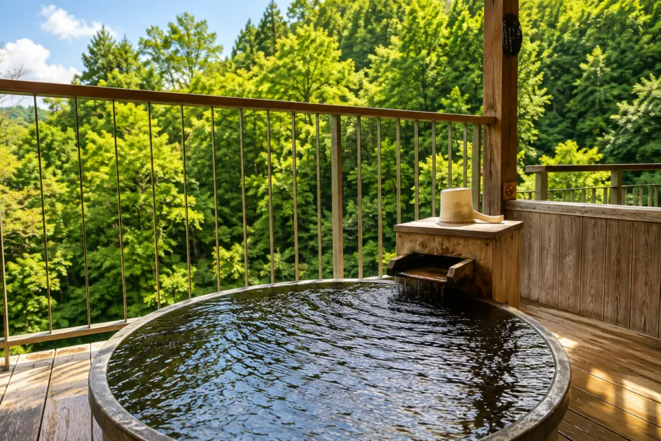 游泉志だての森を望む露天風呂