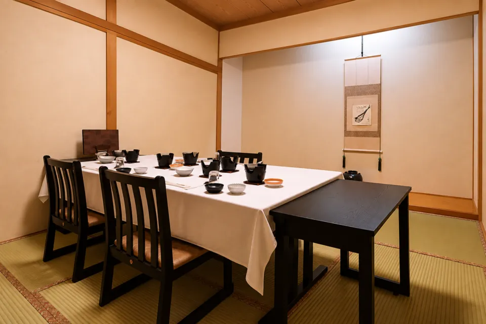 秋田温泉さとみの個室の食事会場