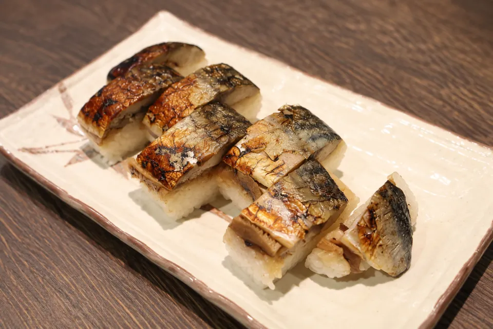 あみだそば 福の井の焼鯖寿司