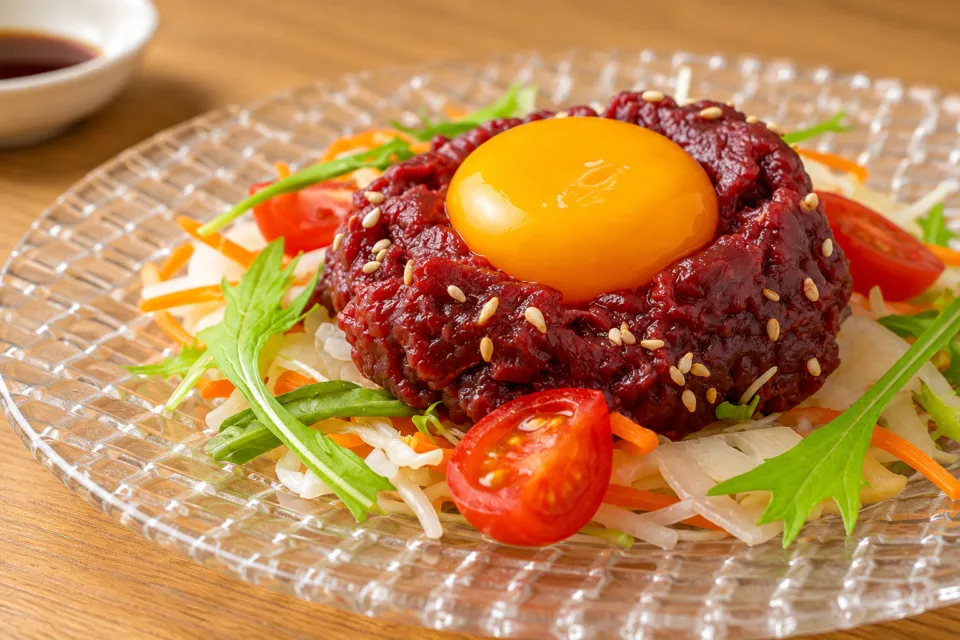 馬刺し専門店 大久保商店の会津ブランド馬肉ユッケビビンバ