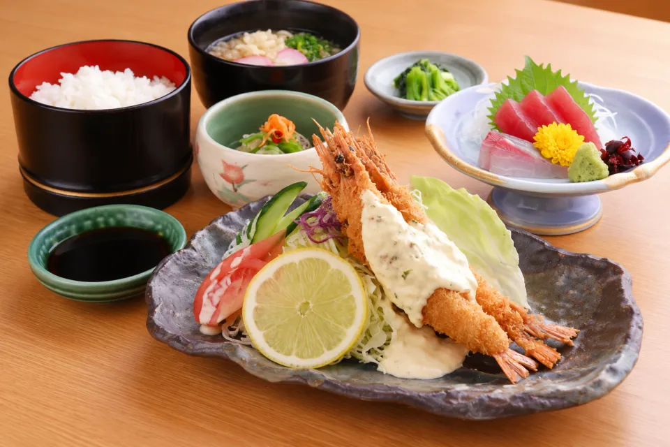 びびんやの大海老フライ定食