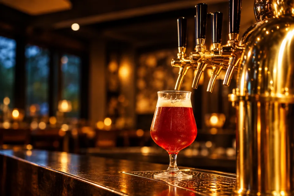 CARVAAN Brewery & Restaurantの赤いクラフトビール