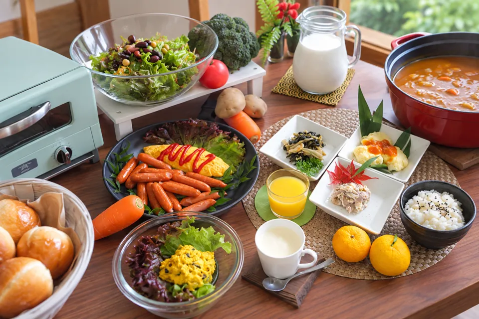 Comfort Stay みやびの朝食の料理