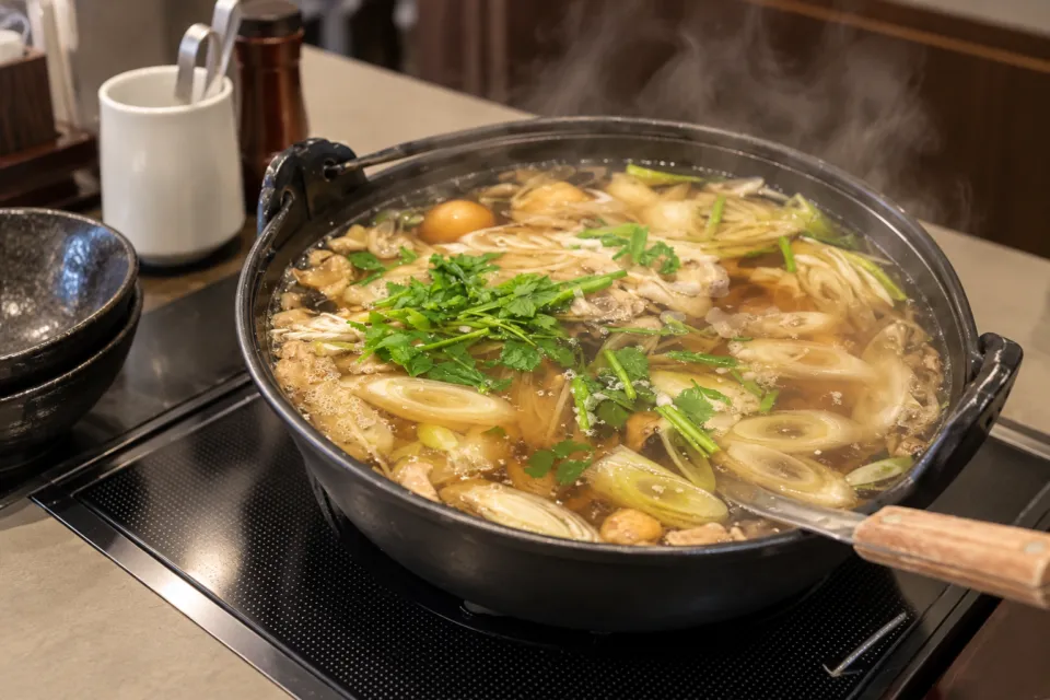 ドーミーイン秋田のだまこと野菜が入った鍋