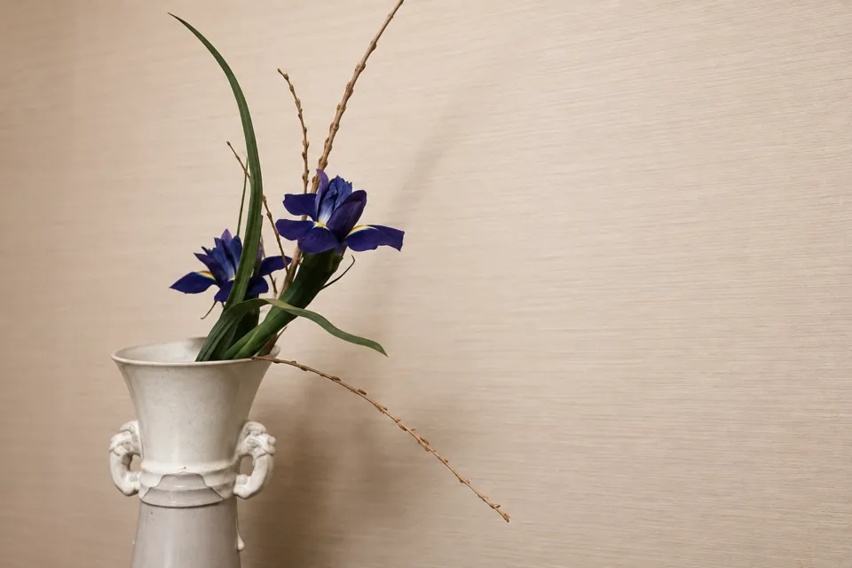 ふふ 奈良の華道文化体験の花器と花