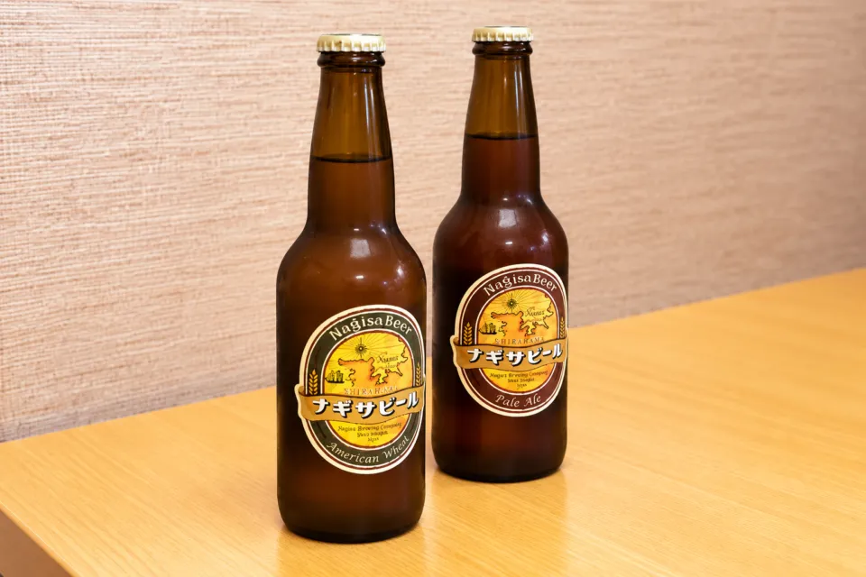 寿司・一品料理 福重のナギサビールの瓶２本