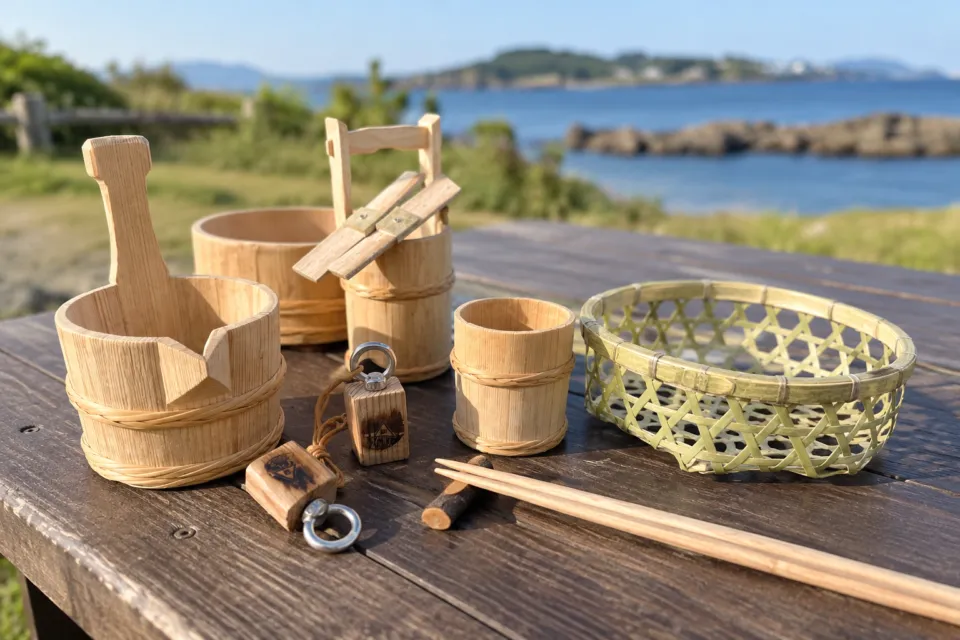 花笑み きくやの木製の桶や柄杓などの販売品