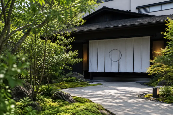 花紫の玄関と和のしつらえ