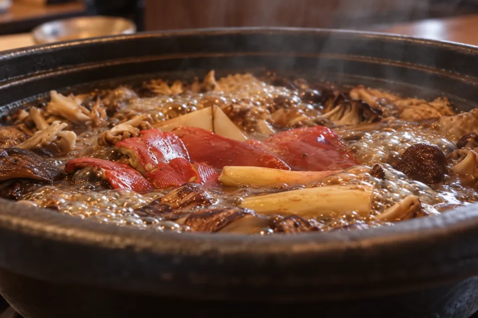 飛騨季節料理 肴の天然きのこのすき焼き