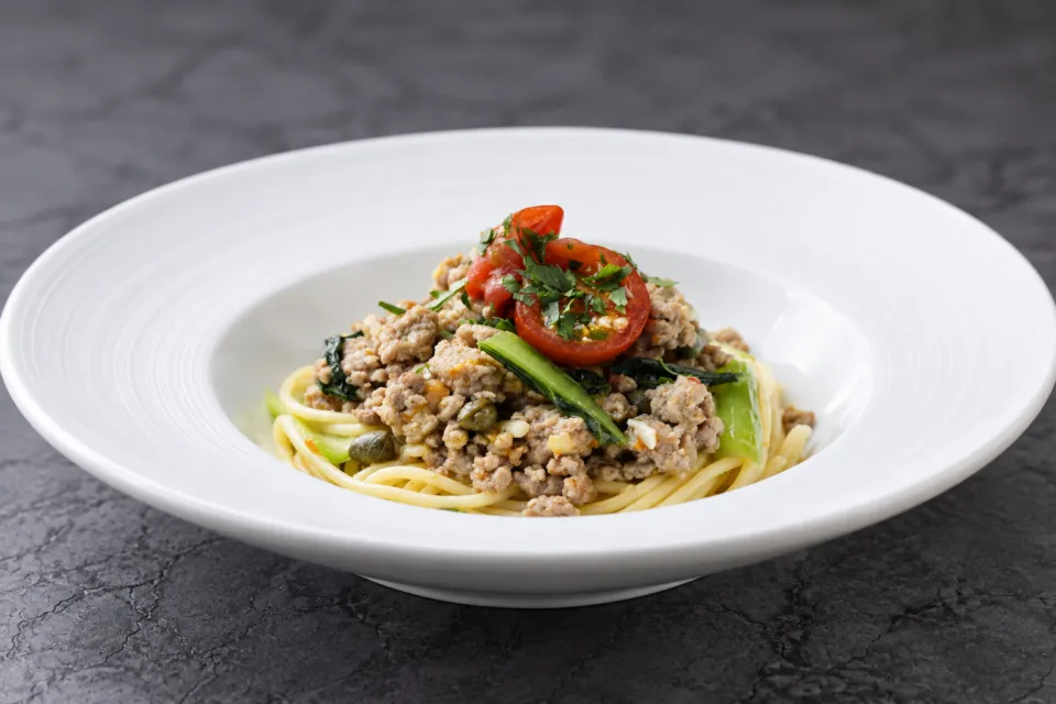 イタリアンダイニング ベルラーゴの野菜入りのパスタ