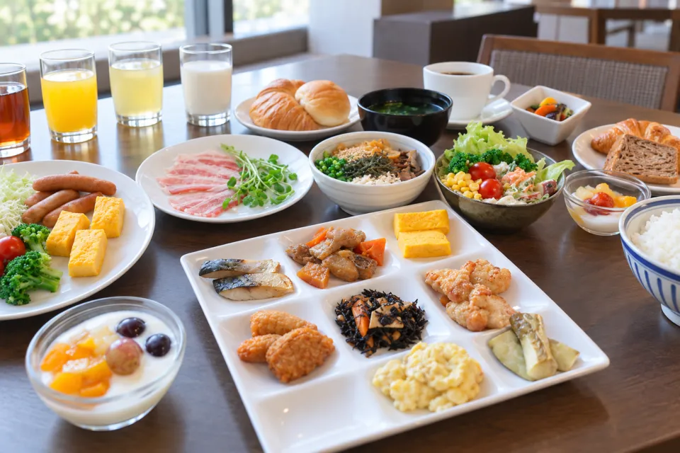 JR九州ホテル 鹿児島の郷土料理を並べた朝食ブッフェ
