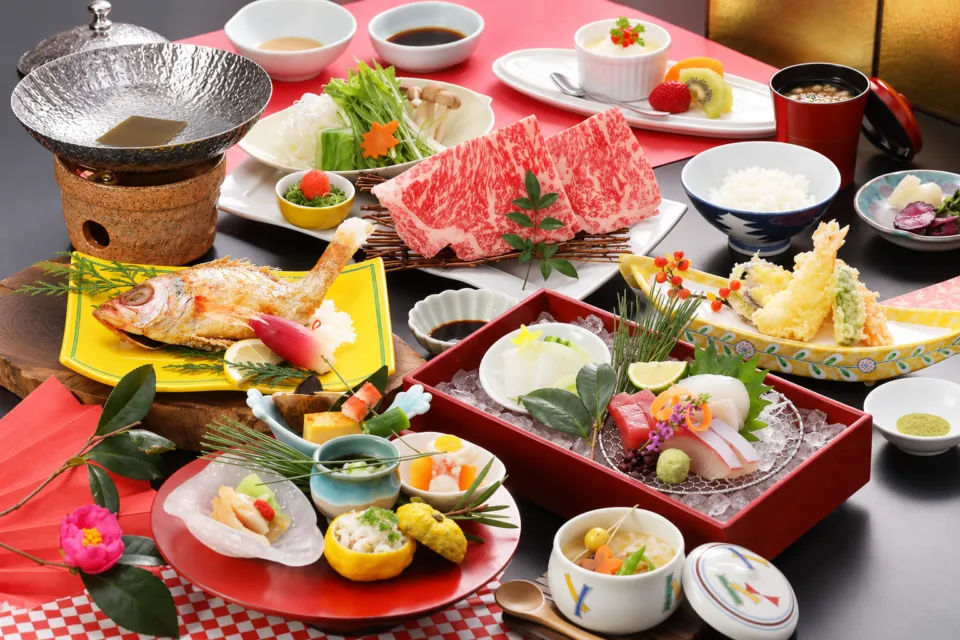 皆生菊乃家の地の物会席の一例