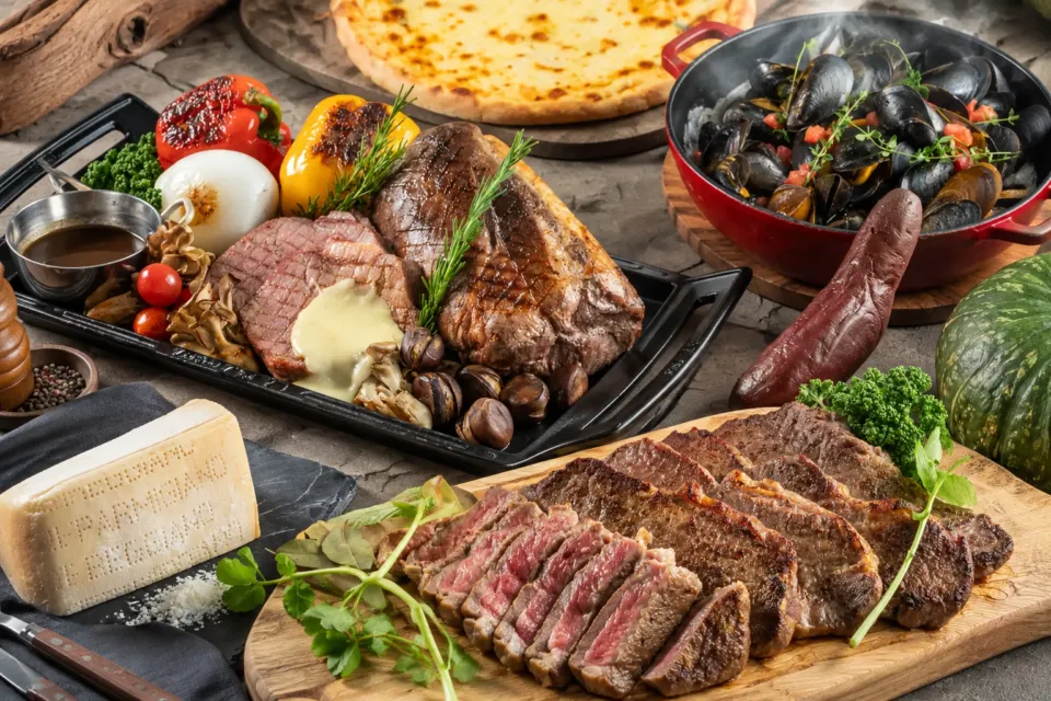 亀の井ホテル 阿蘇 パークリゾートの肉料理と魚介料理