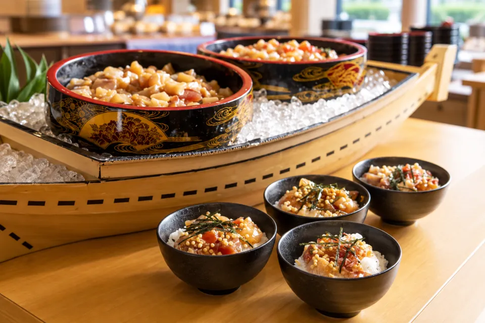 鴨川シーワールドホテルの小鉢に盛り付けられた朝食の料理