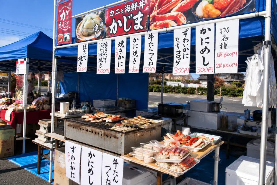 カニと海鮮丼 かじまの屋外イベント出店風景