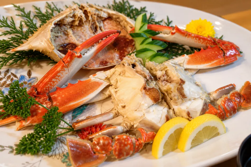 唐琴荘の魚介の盛り付け例