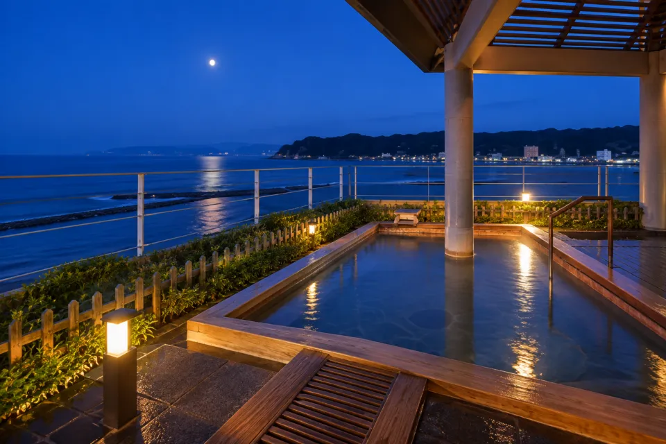 満ちてくる心の宿 吉夢の満天の湯の夜景