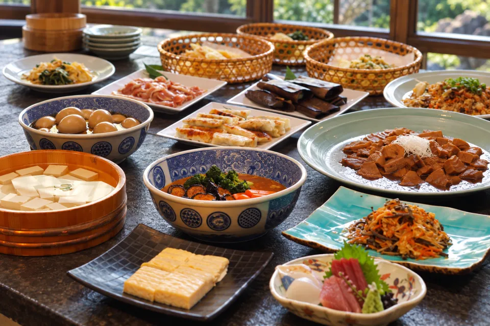 鬼怒川プラザホテルのおばんざい料理の一例