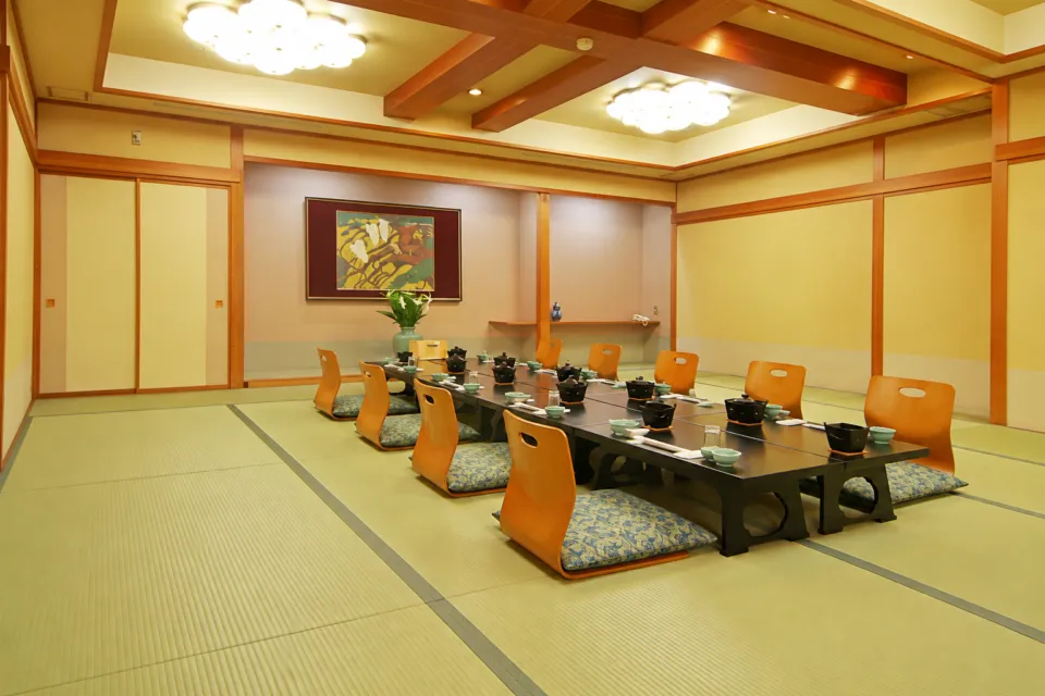 甲州湯村温泉 柳屋の食事に使う宴会場