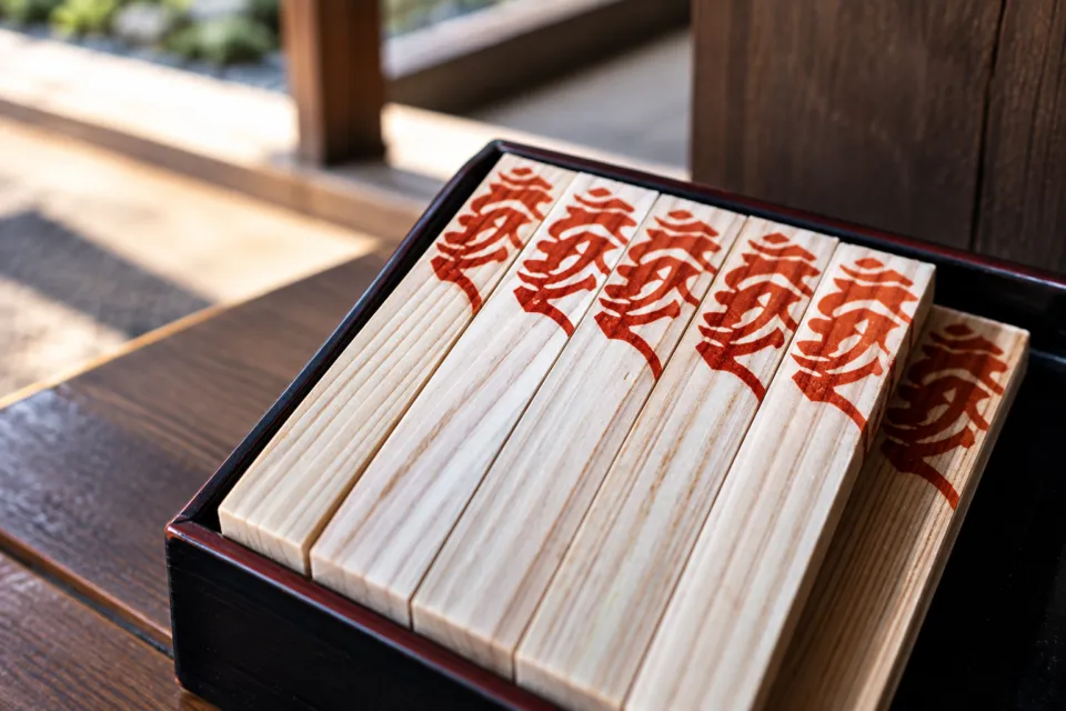 高野山 別格本山 清浄心院の朱字の護摩木