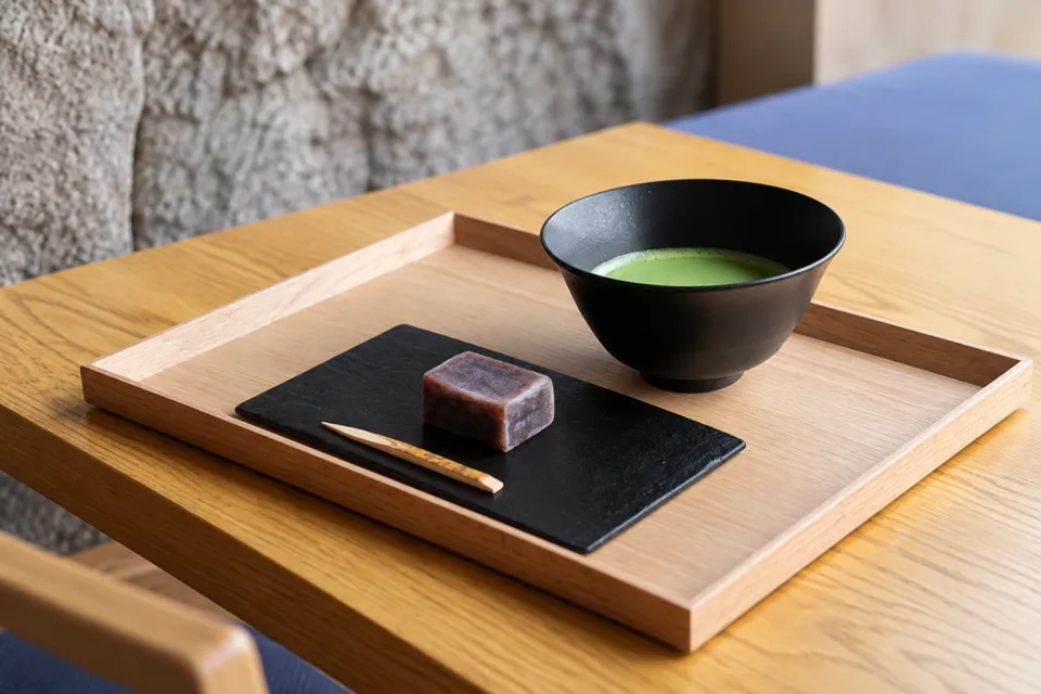 KUMU 金沢 by THE SHARE HOTELSの抹茶と和菓子