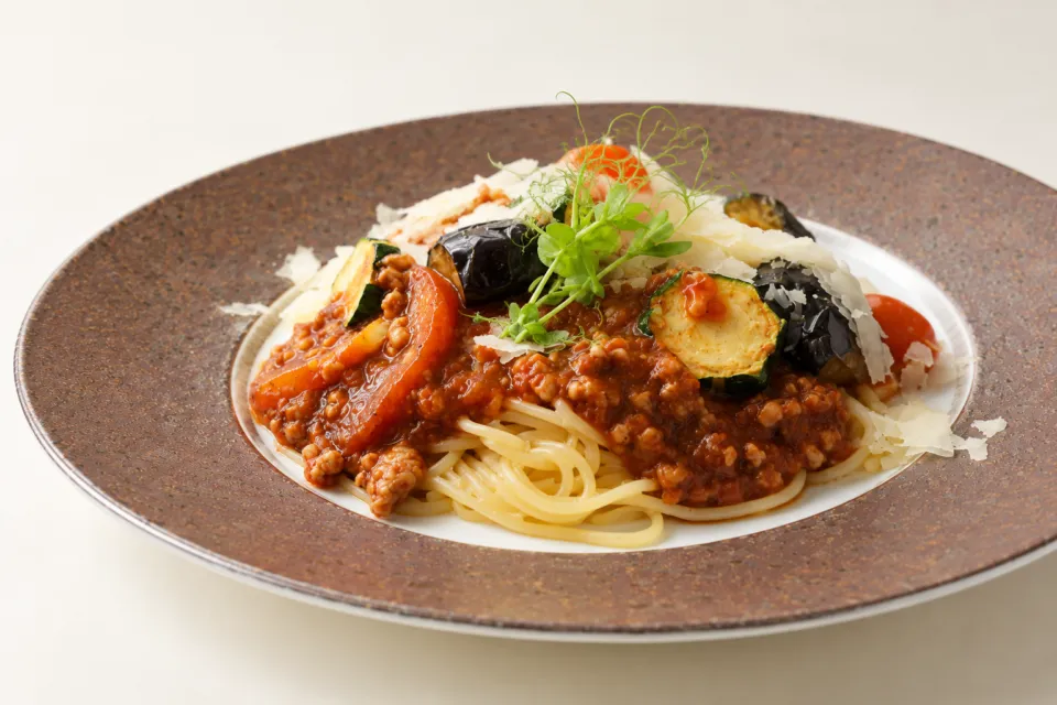 黒酢の郷 桷志田の黒毛和牛のミートトマトパスタ
