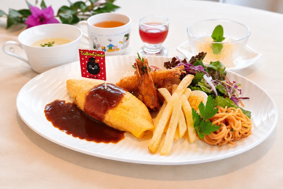 黒酢の郷 桷志田のオムライスと海老フライのお子様ランチ