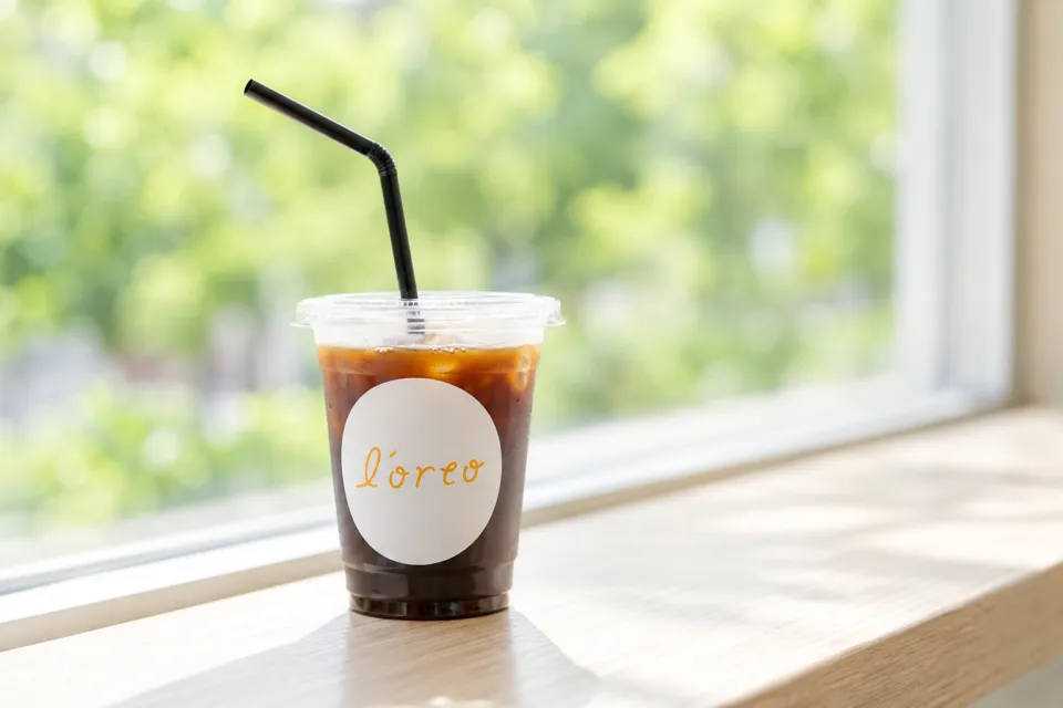 l'ortoの氷入りの濃色ドリンク