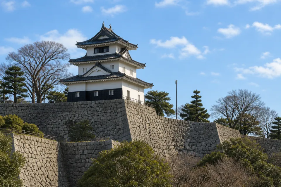 丸亀プラザホテルの周辺から望む丸亀城