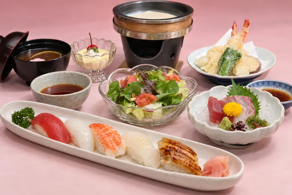 松葉寿司の寿司と天ぷらを組み合わせた御膳