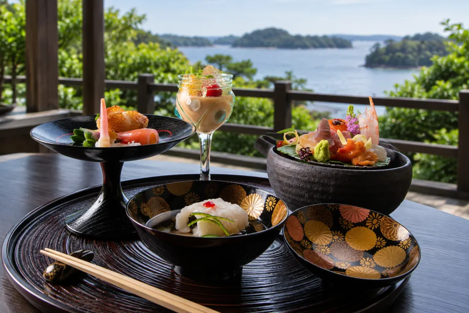 松島佐勘 松庵の器に盛られた会席料理