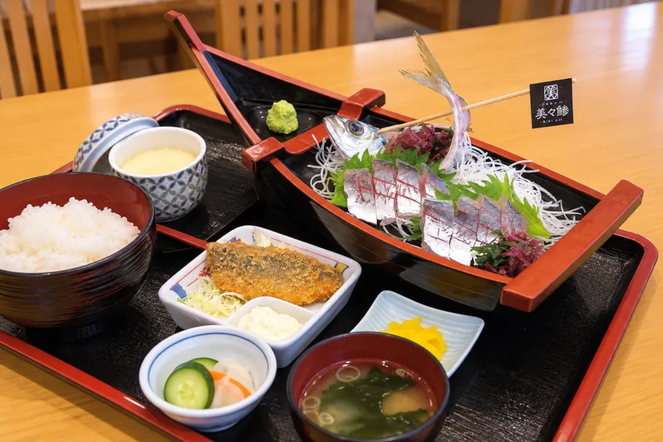 港の駅めいつのめいつ美々鯵を味わう定食