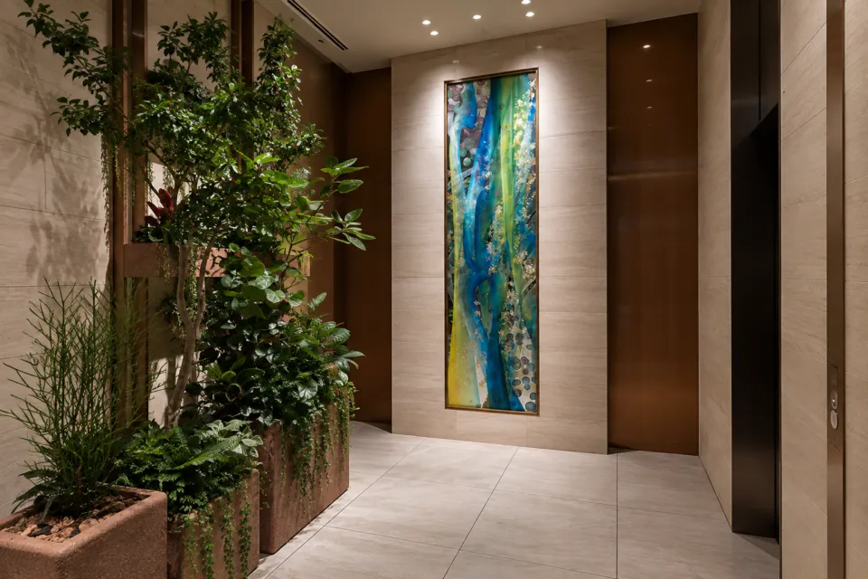 三井ガーデンホテル仙台の館内の壁面アート