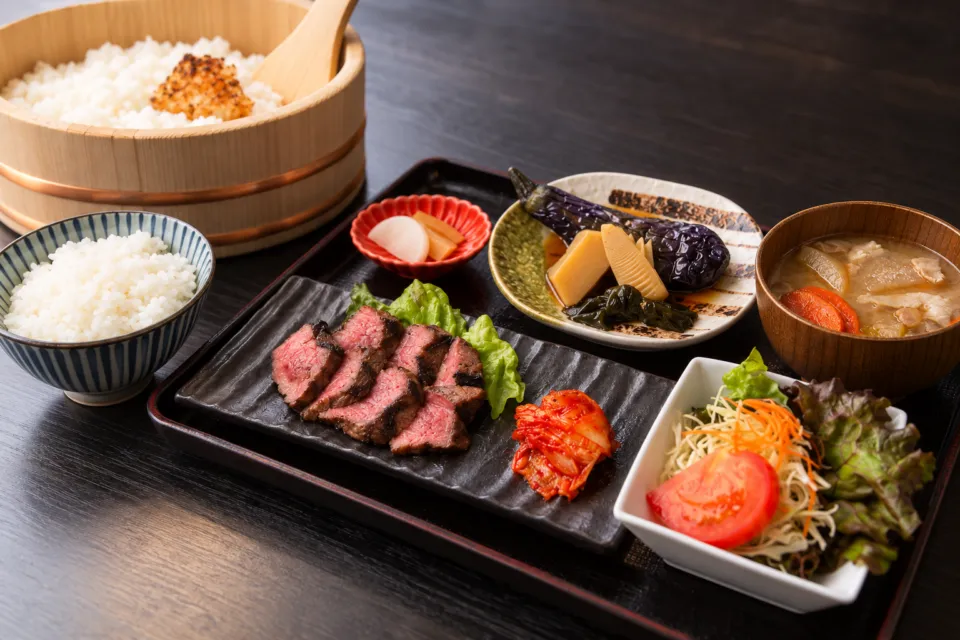 瑞穂蔵の栃木県産牛のステーキ膳