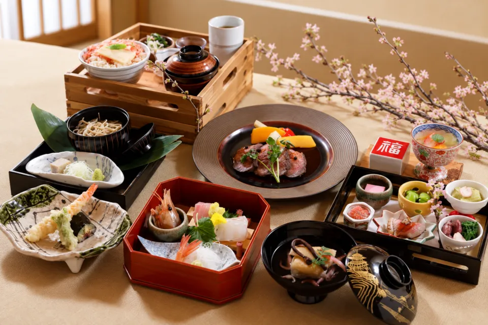 森の旅亭 びえいの北海道の食材を使った会席の一例