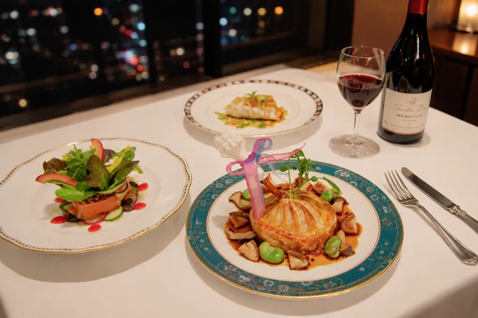 岡崎オーワホテルのレストランのコース料理