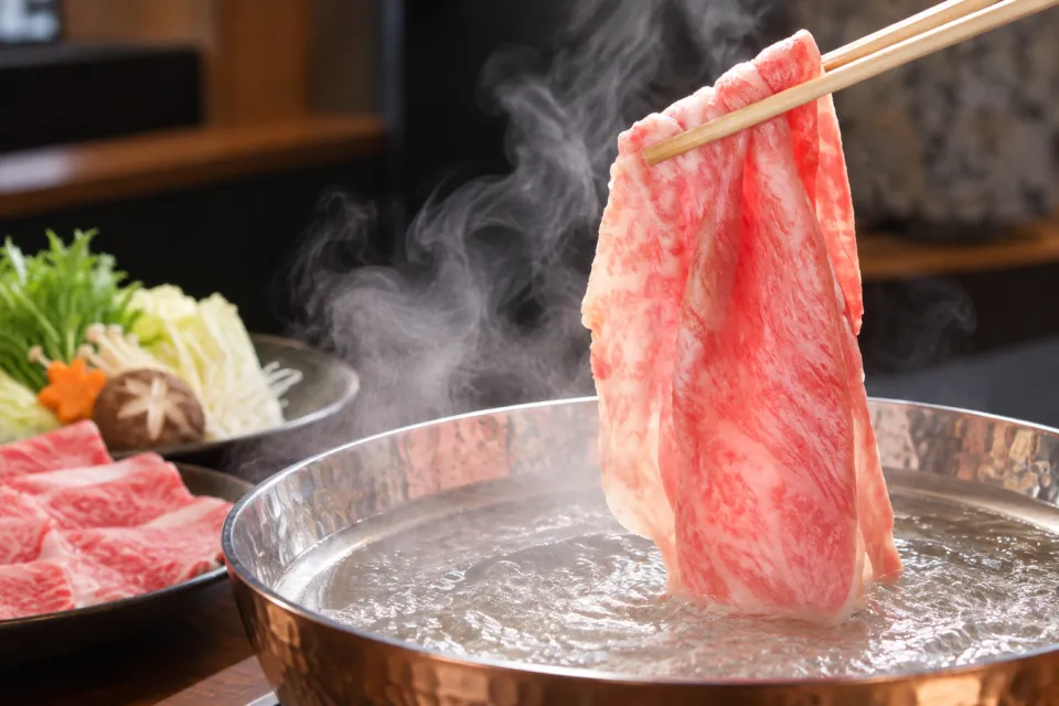 近江ダイニング 橘菖の近江牛しゃぶしゃぶコースの肉