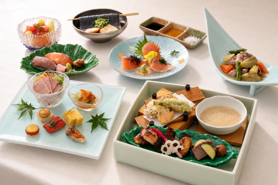 近江ダイニング 橘菖のビワマスと近江牛御膳の料理