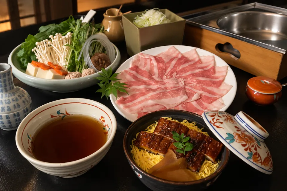 近江肉 こまきちのつゆしゃぶと鰻まぶしランチ