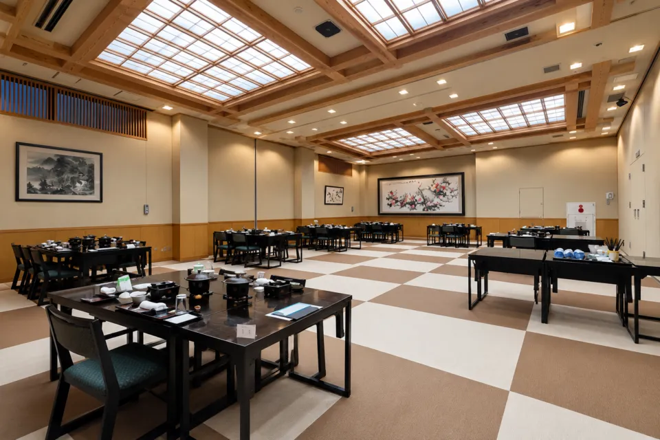 大池ホテルの食事会場の一例